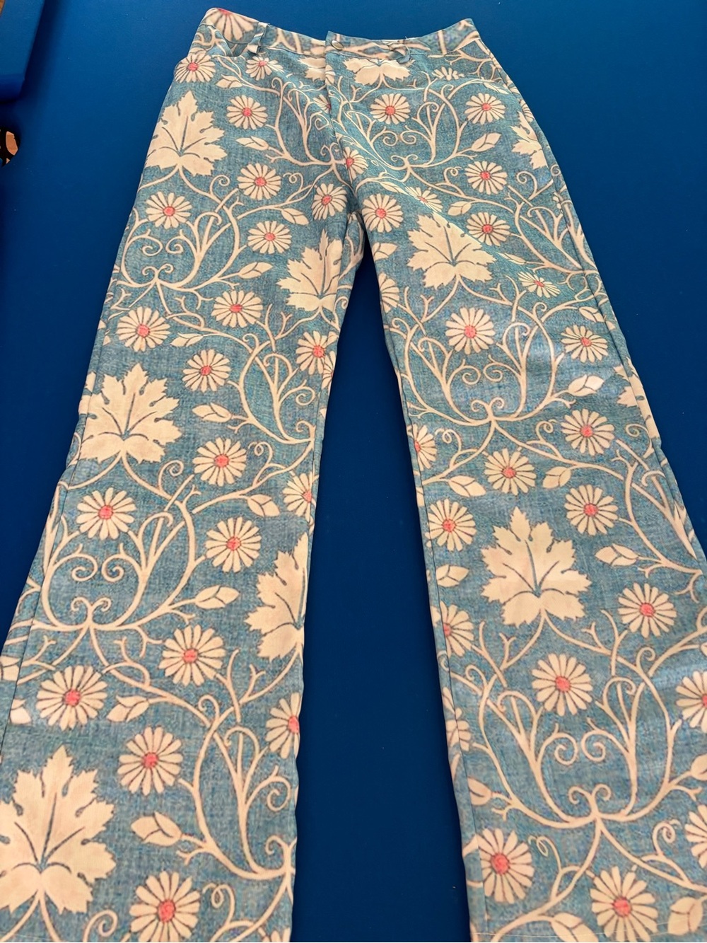 Womens Jeans VTG Wide Leg Fashion High Waisted Denim 90S Floral Printed